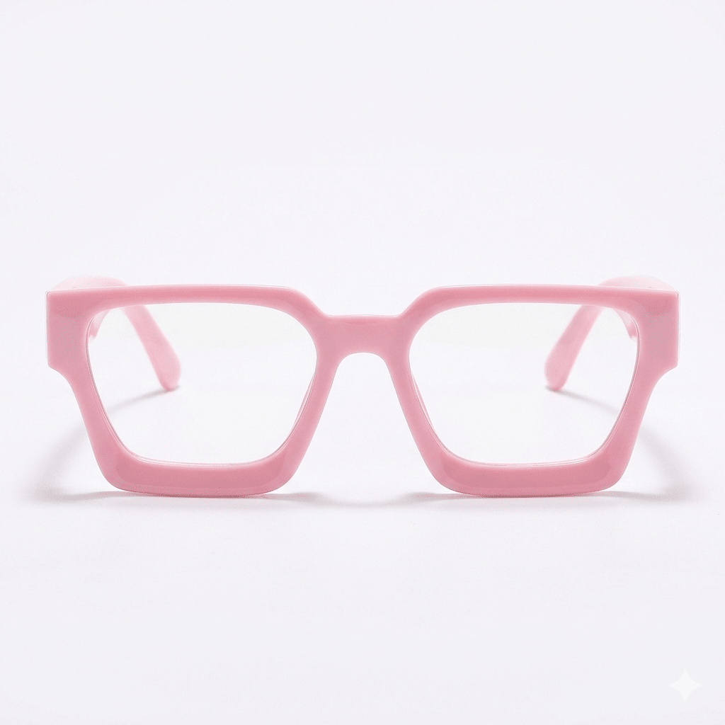 Lunettes Anti-Reflet Photogray – Monture Géométrique Épaisse Rose