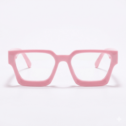 Lunettes Anti-Reflet Photogray – Monture Géométrique Épaisse Rose