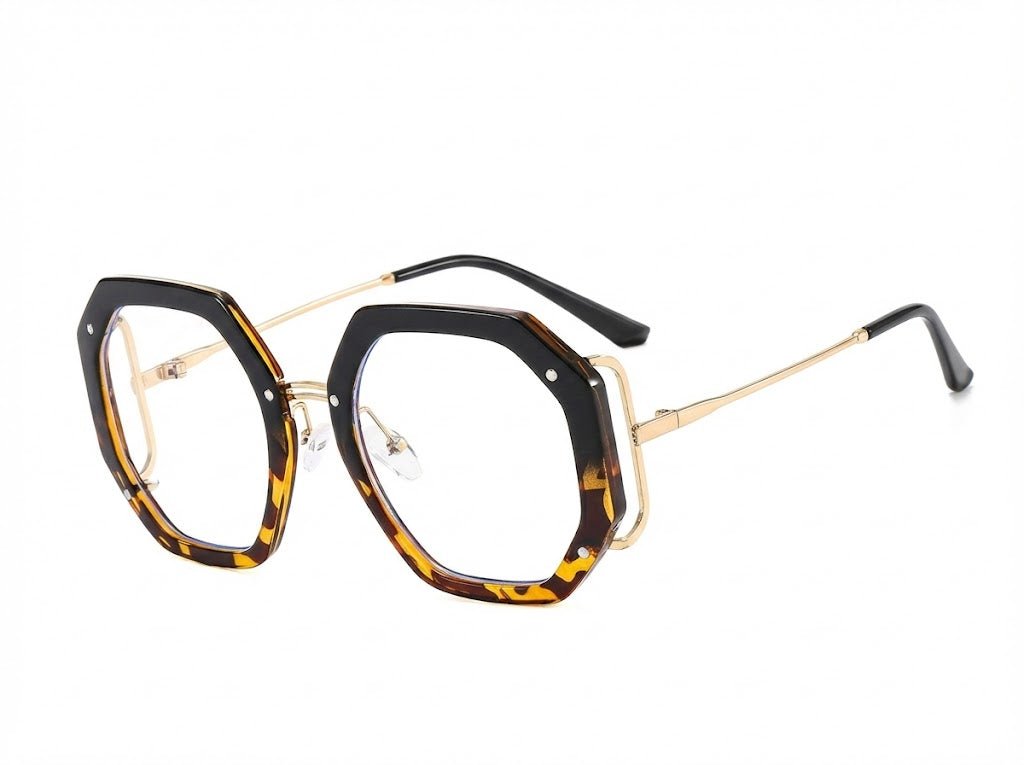 Lunettes Anti-Reflet Photogray – Monture Octogonale Écaille