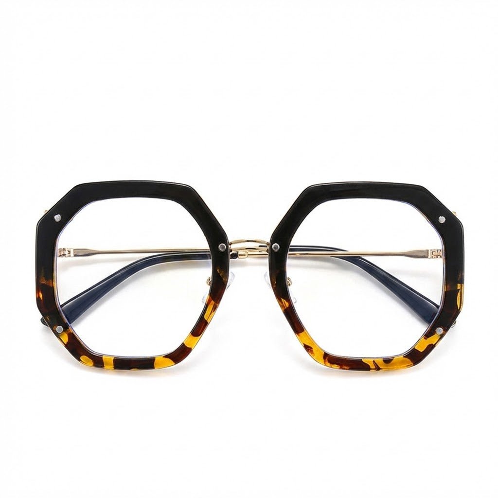 Lunettes Anti-Reflet Photogray – Monture Octogonale Écaille