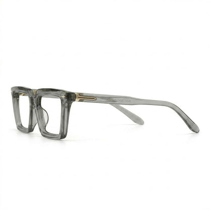 Lunettes Cartier Photogray Anti-Reflet Blue cut – Carré épais en acétate gris fumé avec rivets dorés
