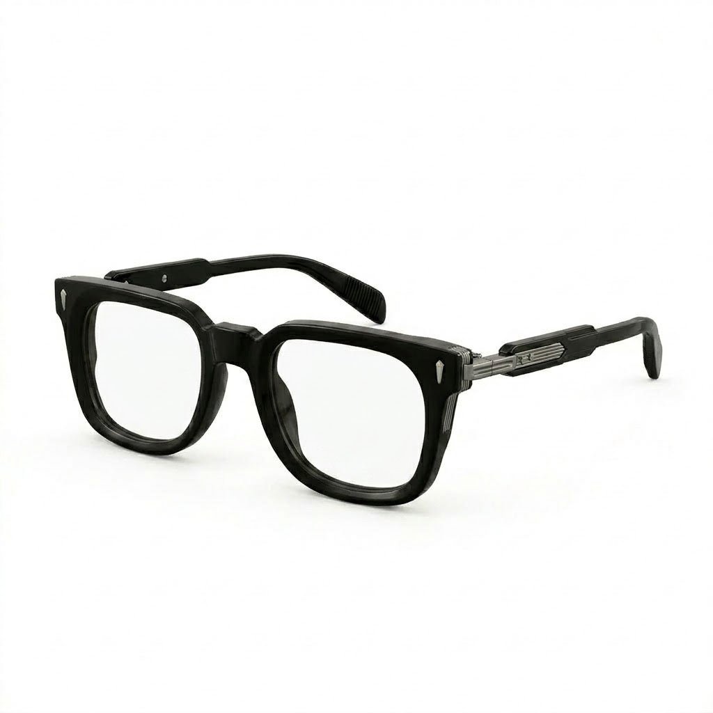 Lunettes Cartier Photogray Anti-Reflet Blue cut – Carré noir avec charnière articulée en métal ciselé