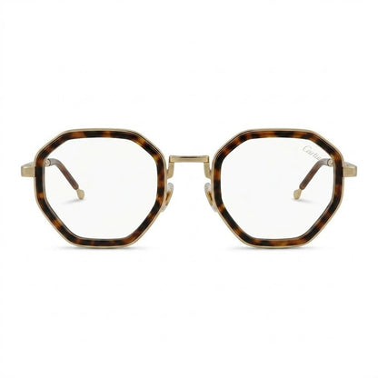 Lunettes Cartier Photogray Anti-Reflet Blue Cut – Hexagonale Écaille Et Dorée