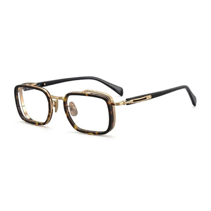 Lunettes photogray carrées bimatière noir et doré double contour – Amzi Optique Dakar