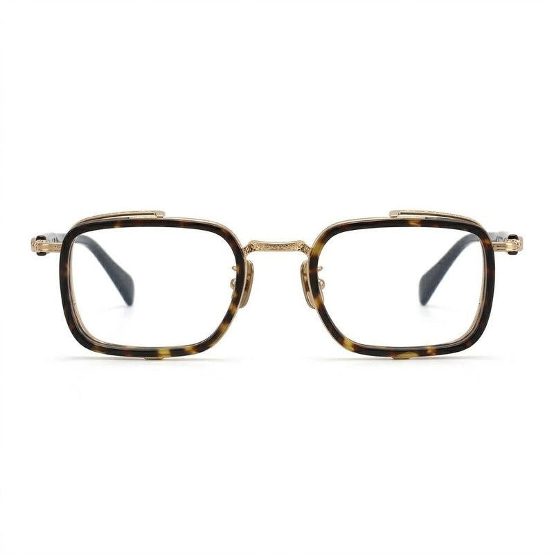 Lunettes Cartier Photogray Anti-Reflet – Carré Bimatière Noir et Doré Double Contour