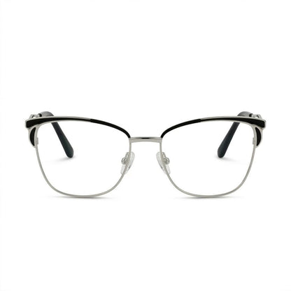 Lunettes Cartier Photogray Anti-Reflet – Cat Eye Argentée À Bords Noirs