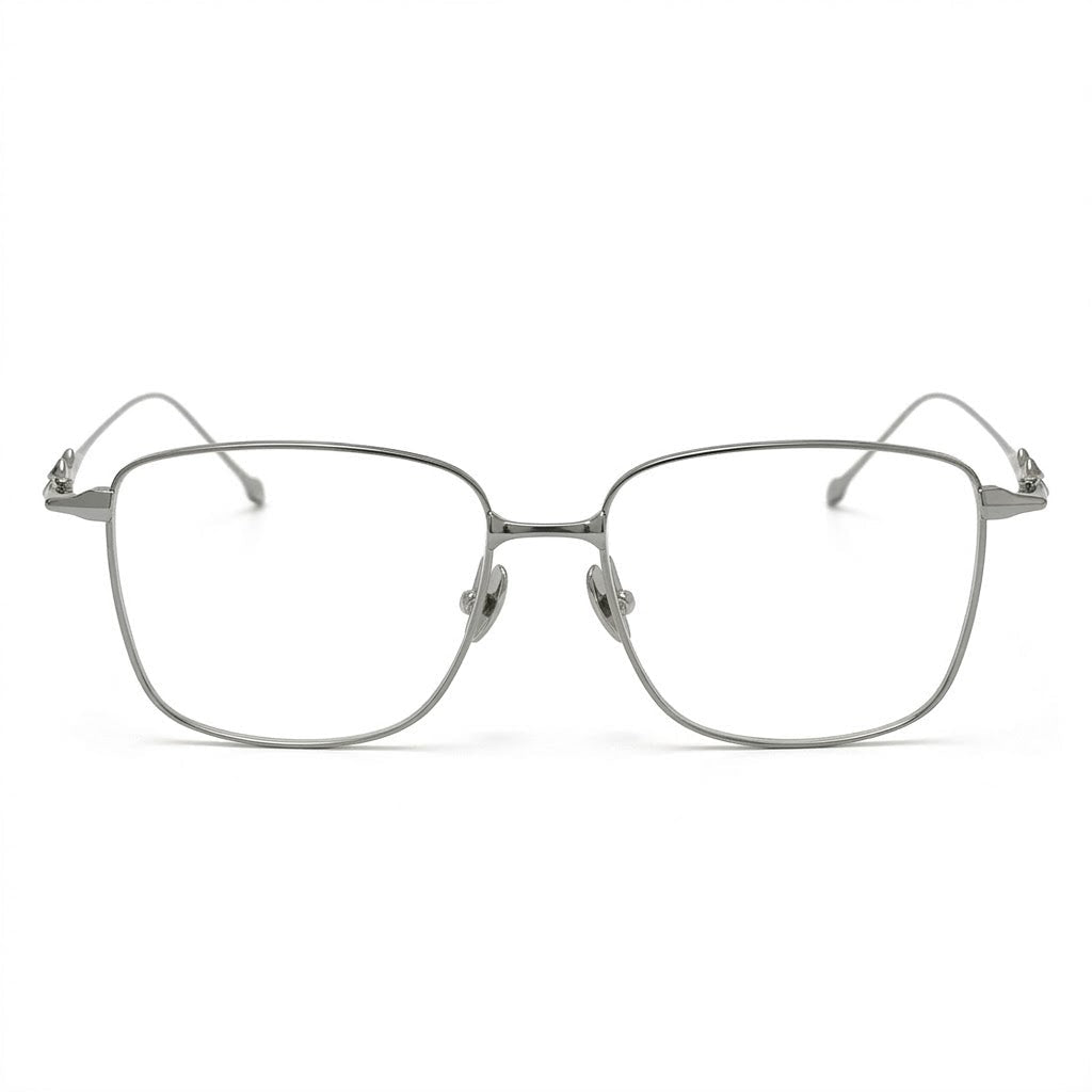 Lunettes Cartier Photogray Blue Cut Anti-Reflet – Carré en métal argenté ultra-fin