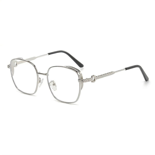Lunettes Cartier Photogray Blue Cut Anti-Reflet – Métal Argenté Branches Tressées