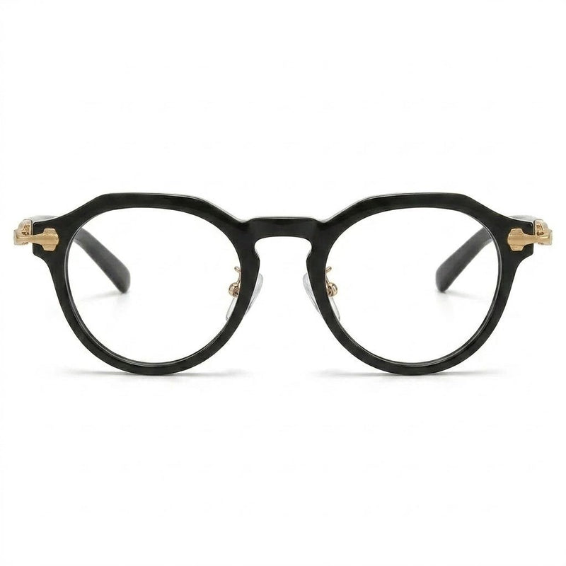 Lunettes Cartier Photogray Blue Cut Anti-Reflet – Ronde noire avec branches en métal doré