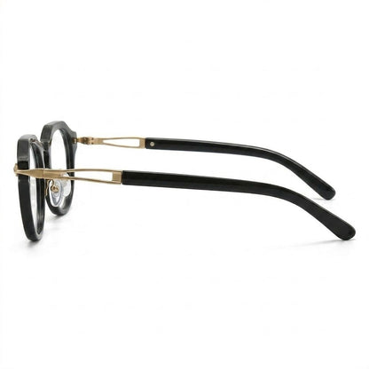 Lunettes Cartier Photogray Blue Cut Anti-Reflet – Ronde noire avec branches en métal doré