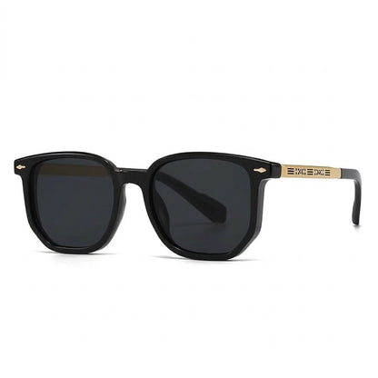 Lunettes de Soleil Cartier – Carré Noir Branches Dorées Décorées
