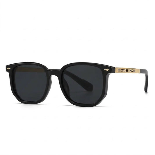 Lunettes de Soleil Cartier – Carré Noir Branches Dorées Décorées