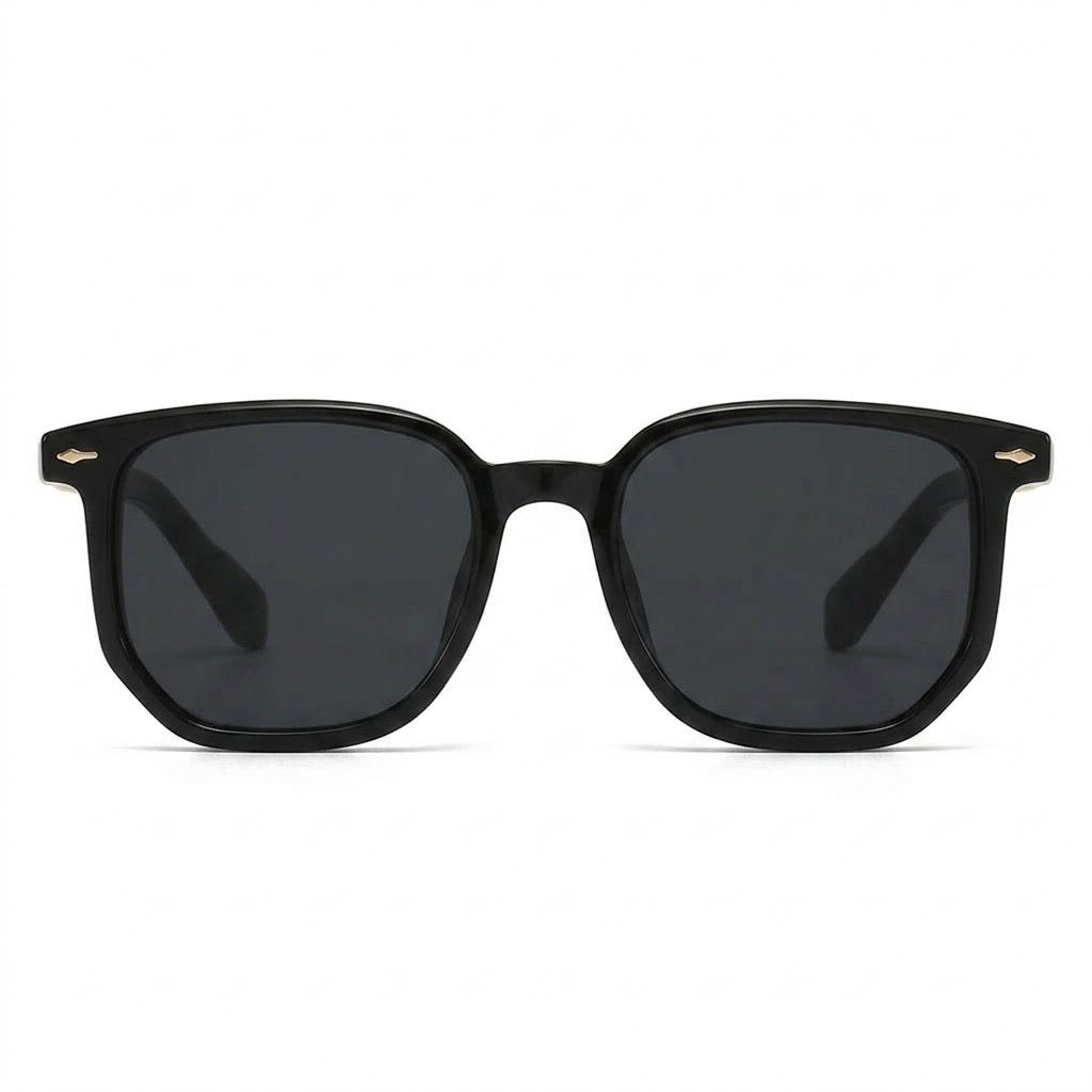Lunettes de Soleil Cartier – Carré Noir Branches Dorées Décorées