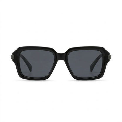 Lunettes de Soleil Cartier – Carré Noir Brillant Branches Métal Gravé
