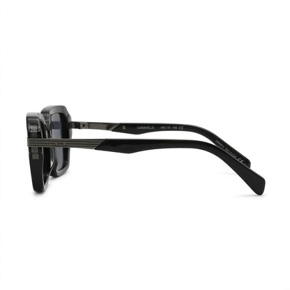 Lunettes de Soleil Cartier – Carré Noir Brillant Branches Métal Gravé