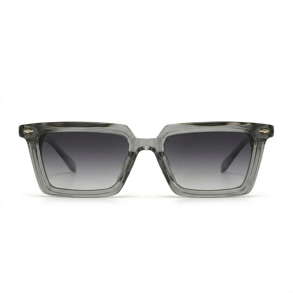 Lunettes de soleil Cartier – Monture grise transparente à verres gris dégradés