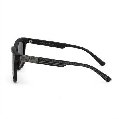 Lunettes de Soleil Louis Vuitton – Carré Noir Mat Polarisé Branches Ornées Texturées