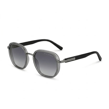 Lunettes de Soleil Louis Vuitton – Ronde Translucide Grise Branches Noires Verres Dégradés