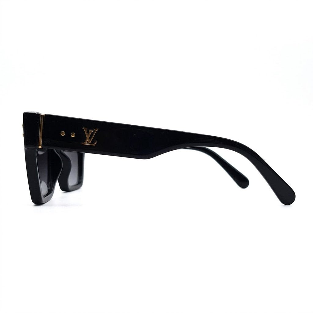 Lunettes de soleil Louis Vuitton – Carré noir épais à verres dégradés
