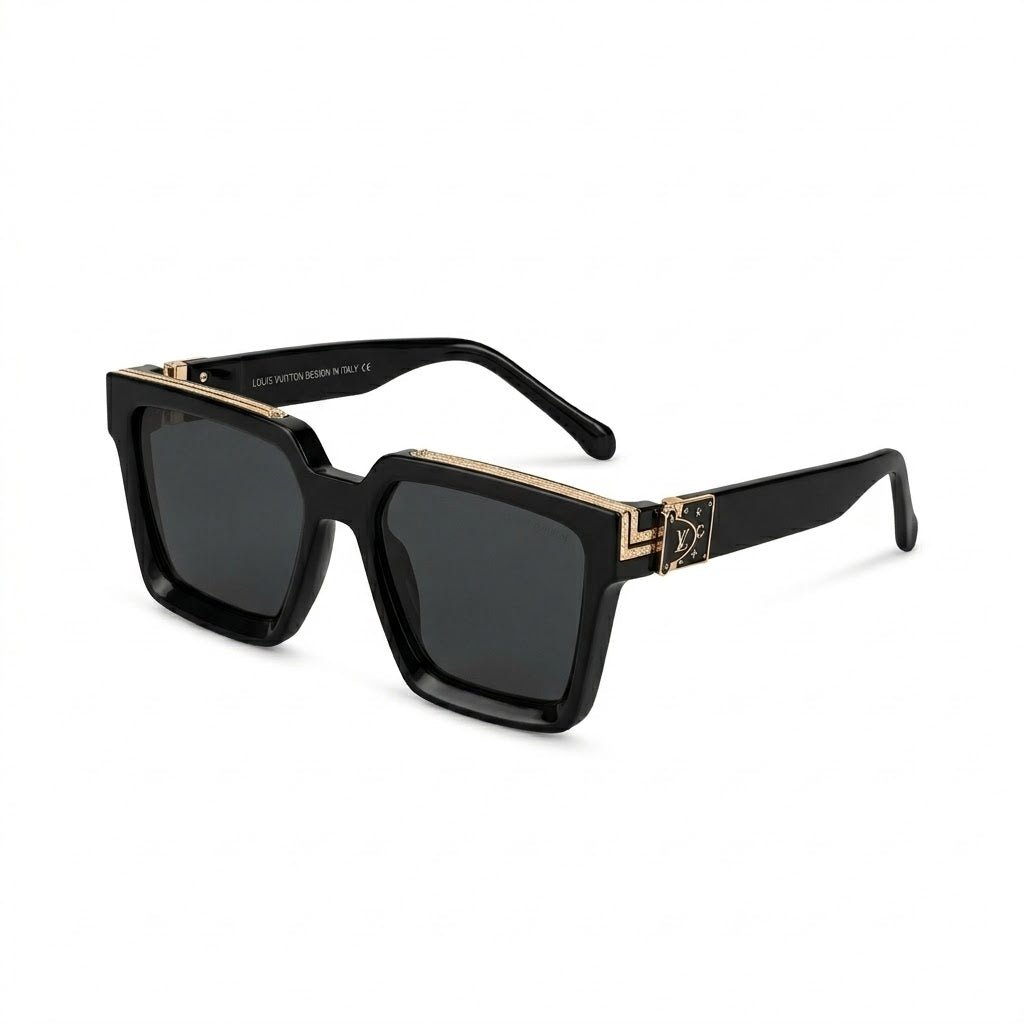 Lunettes de soleil Louis vuitton – Monture épaisse noire finition brillante