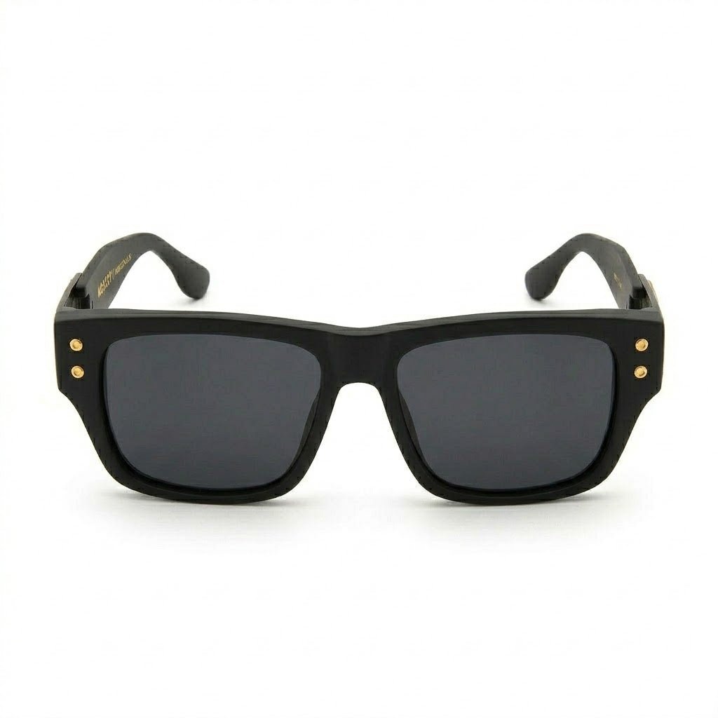 Lunettes de Soleil Moscot – Carré Noir Mat Épais Charnières Métal Articulées