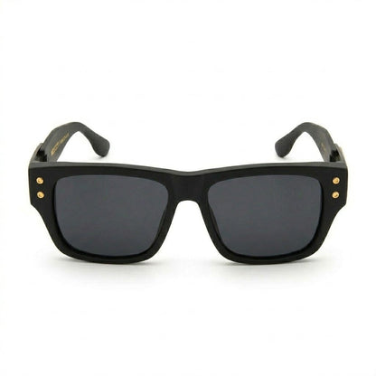 Lunettes de Soleil Moscot – Carré Noir Mat Épais Charnières Métal Articulées