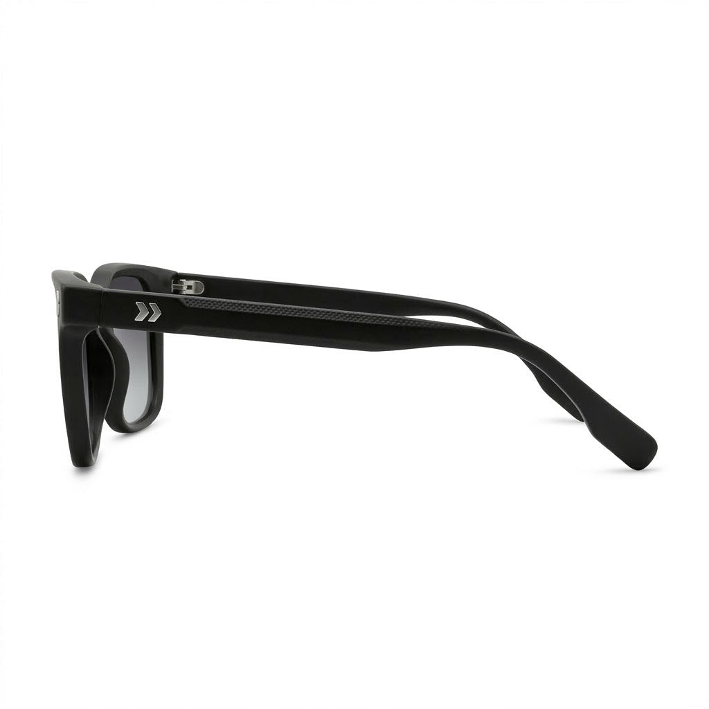 Lunettes de Soleil Moscot – Carré Noir Mat Verres Gris Dégradés