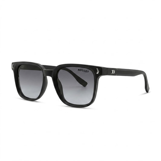 Lunettes de Soleil Moscot – Carré Noir Mat Verres Gris Dégradés