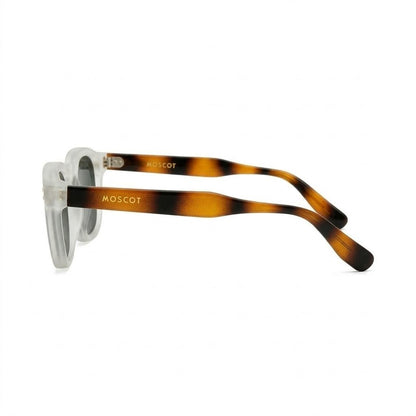 Lunettes de Soleil Moscot – Monture Bicolore Cristal et Écaille Style Rétro