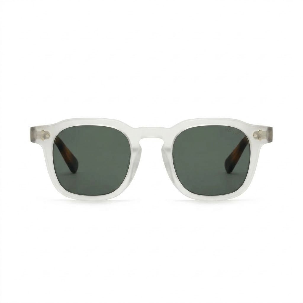 Lunettes de Soleil Moscot – Monture Bicolore Cristal et Écaille Style Rétro