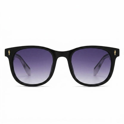 Lunettes de Soleil  Moscot – Ronde Noire et Cristal Verres Violet Dégradés