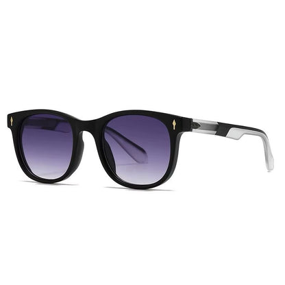 Lunettes de Soleil  Moscot – Ronde Noire et Cristal Verres Violet Dégradés