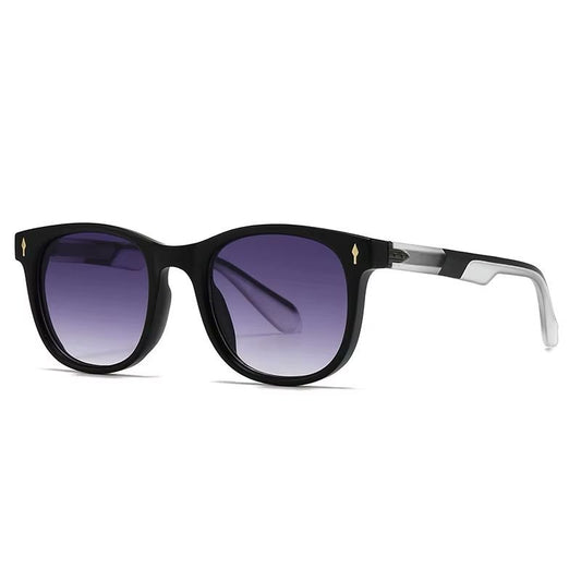 Lunettes de Soleil  Moscot – Ronde Noire et Cristal Verres Violet Dégradés