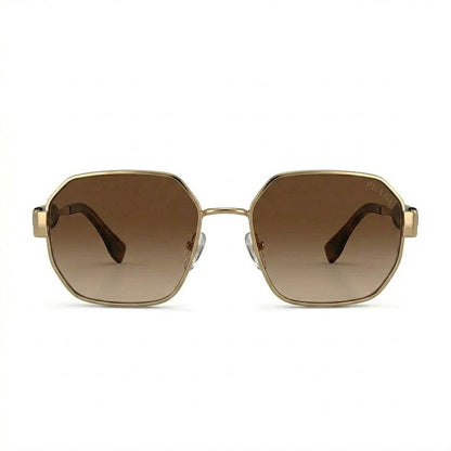 Lunettes de soleil Prada – Carré doré et écaille aux verres marron dégradés
