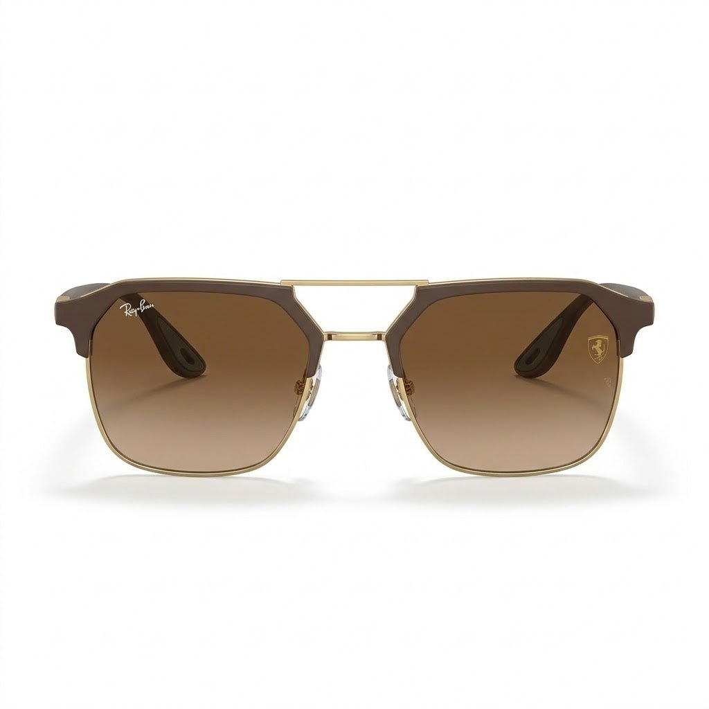 Lunettes de soleil Ray Ban – Clubmaster marron et or dégradé
