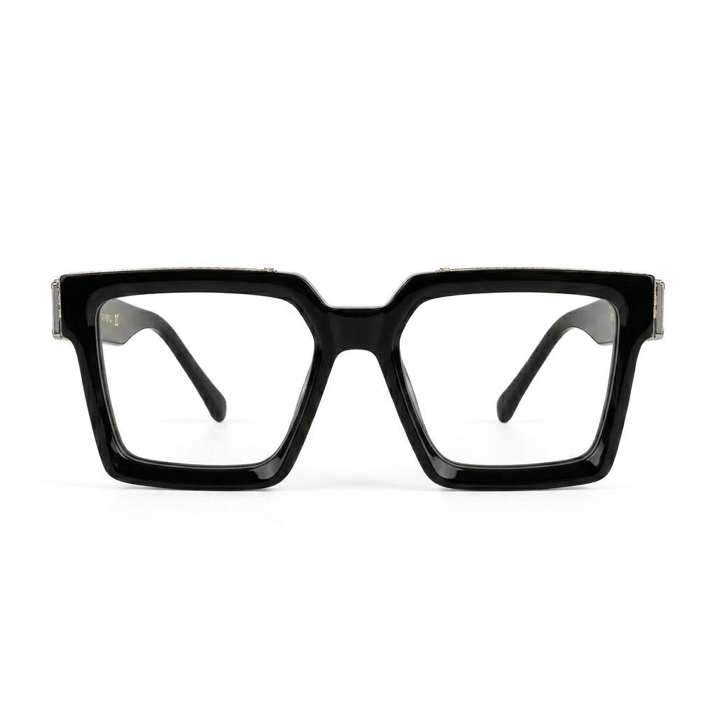 Lunettes Louis Vuitton Photogray Anti-Reflet Blue Cut – Carré Noir Oversize Doré