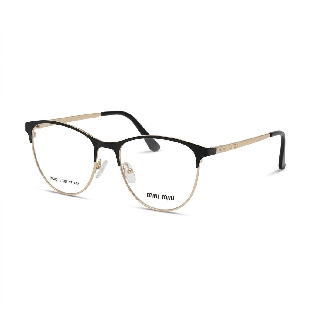 Lunettes photogray cat eye noire et dorée – Amzi Optique Dakar