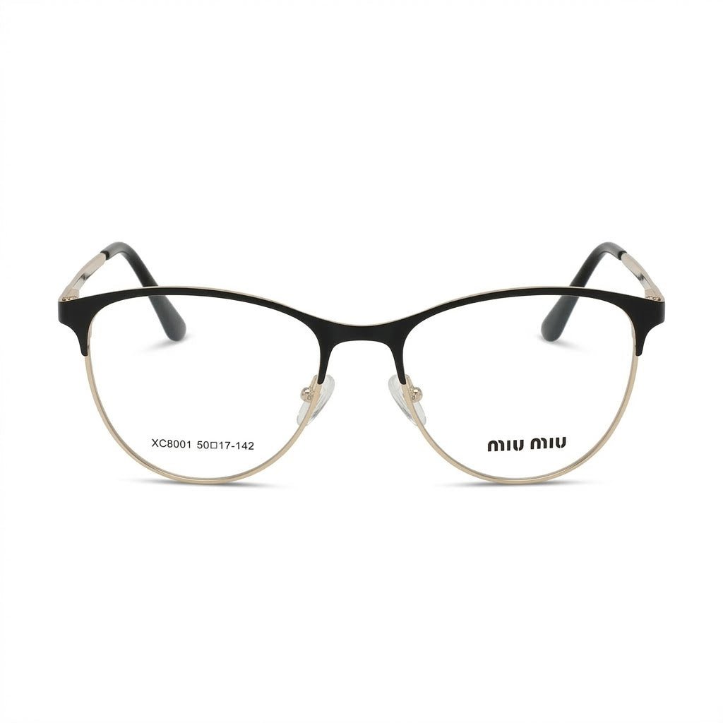 Lunettes Miu Miu Photogray Anti-Reflet – Cat Eye Noire Et Dorée