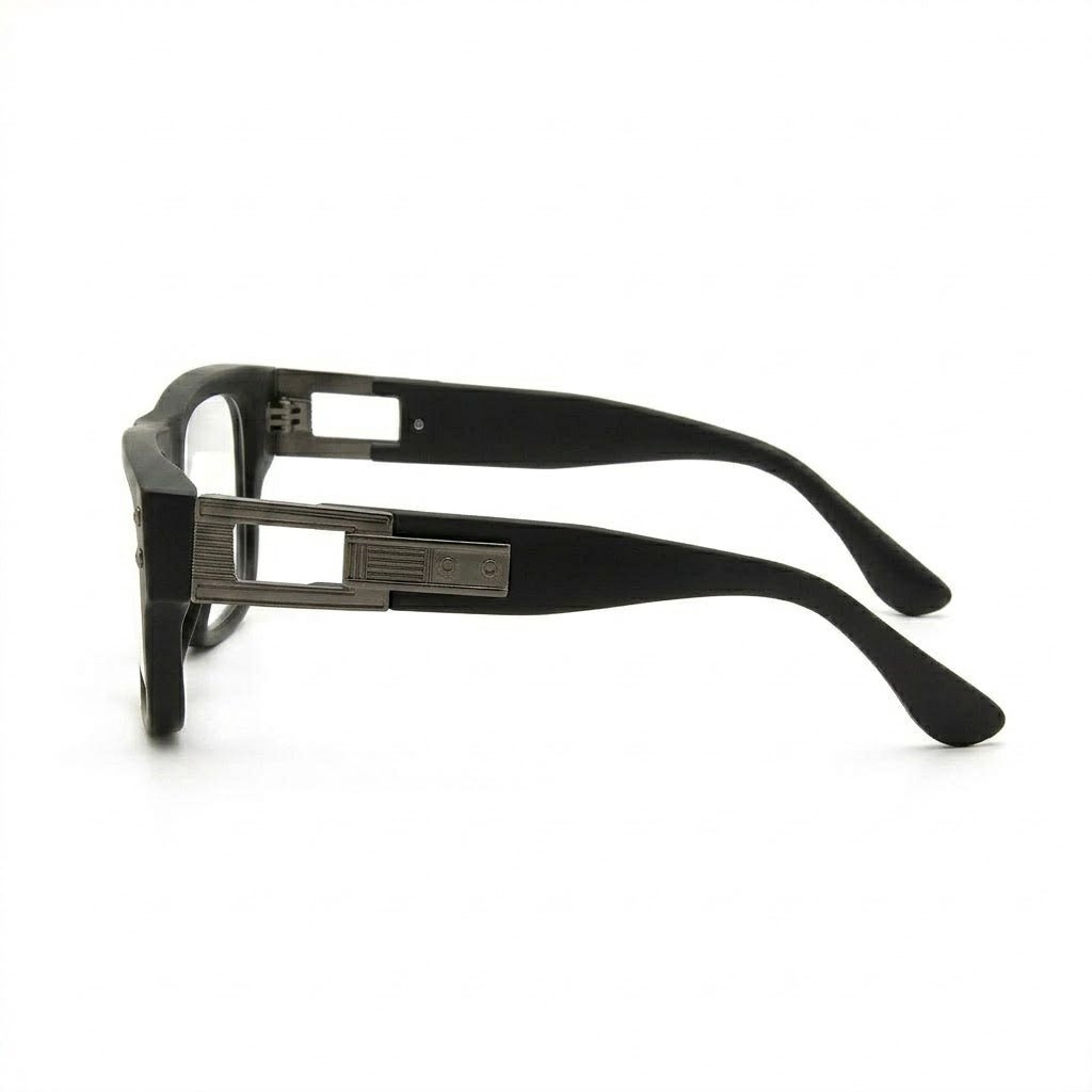 Lunettes Moscot Photogray Anti-Reflet blue cut – Carré noir mat avec charnière mécanique en métal