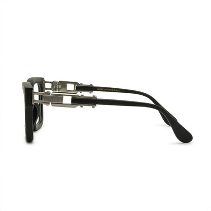 Lunettes Moscot Photogray Anti-Reflet Blue Cut – Carré Noir Mat Temples Ciselés Gunmetal