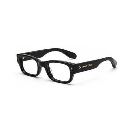 Lunettes Moscot Photogray Anti-Reflet Blue Cut – Rectangle Noir Brillant Rivets Dorés
