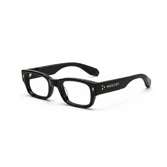 Lunettes Moscot Photogray Anti-Reflet Blue Cut – Rectangle Noir Brillant Rivets Dorés