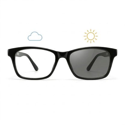 Lunettes Photochromiques - Carré Wayfarer Noir Look Casual