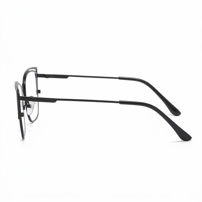 Lunettes Photochromiques – Cat Eye Métal Noir Look Architectural