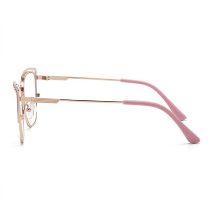 Lunettes Photochromiques - Cat Eye Rose Mat Détail Ajouré Élégant