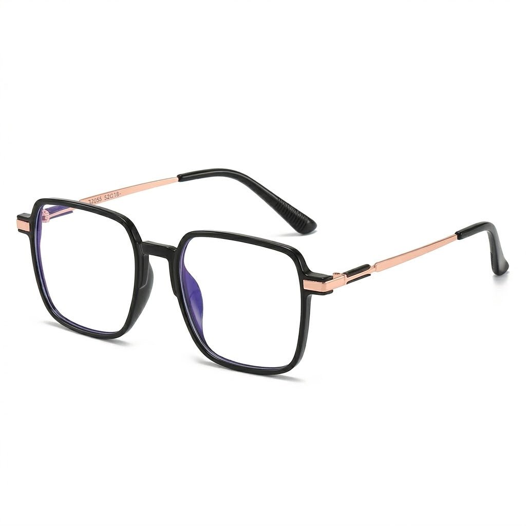 Lunettes Photochromiques - Monture Mixte Carré Noir Rose Gold