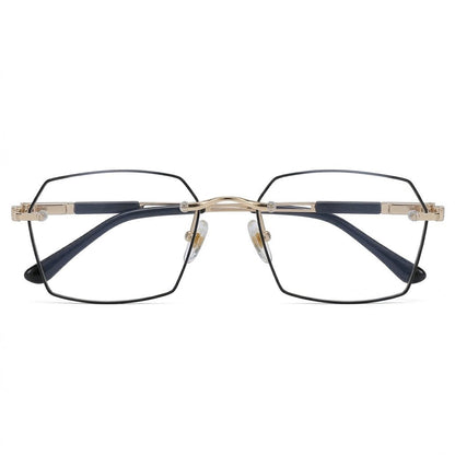Lunettes Photochromiques - Polygonales Dorées Branches Bicolores