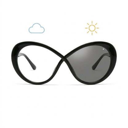 Lunettes Photochromiques – Style Papillon Noir Glamour Intense