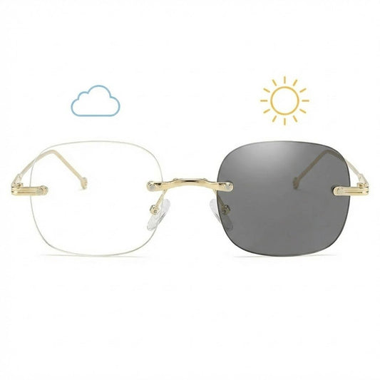 Lunettes Photochromiques – Teinte Automatique - Carré Rimless Chic