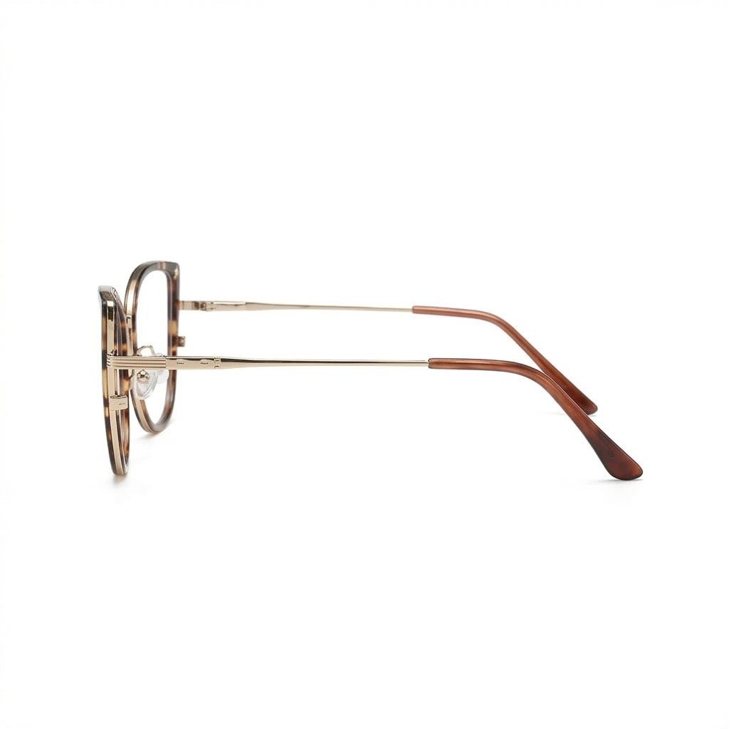 Lunettes Photochromiques – Teinte Automatique – Cat Eye Écaille et Doré